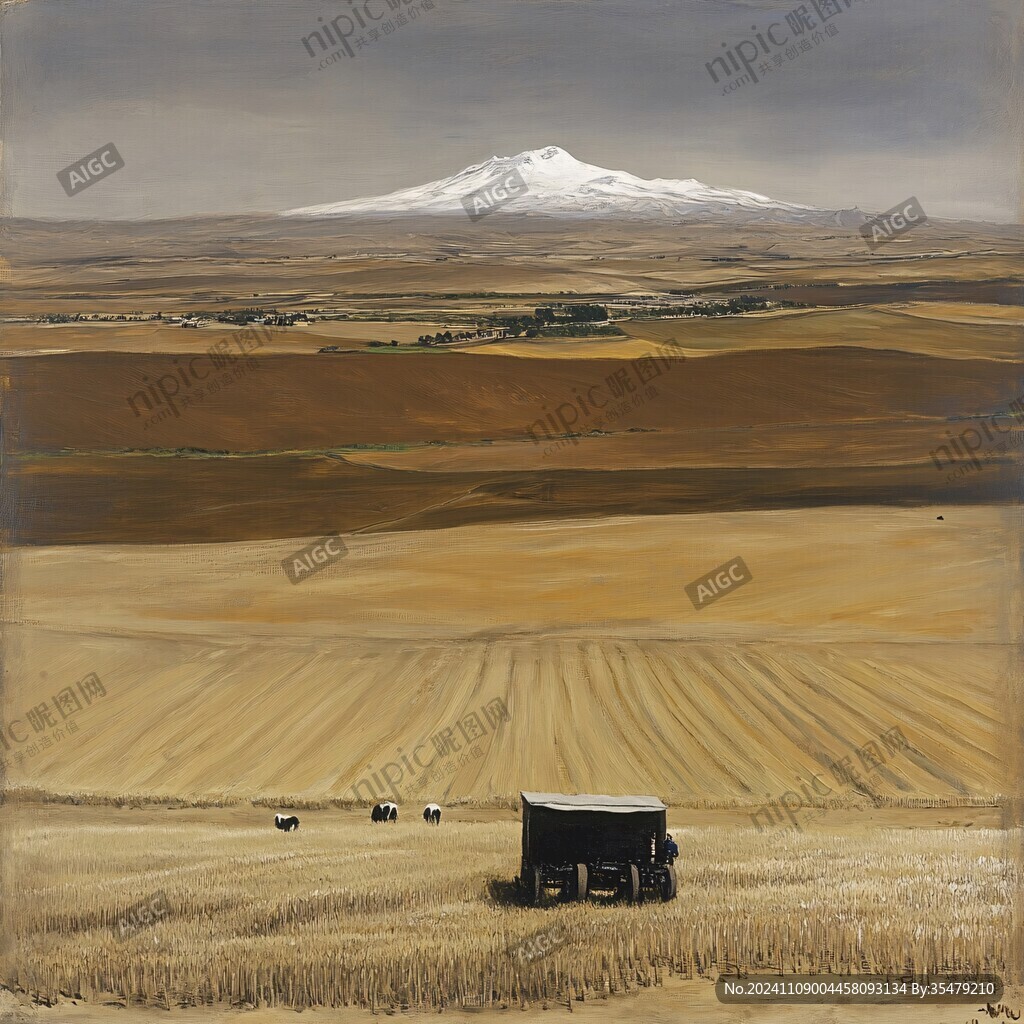 田野风光油画