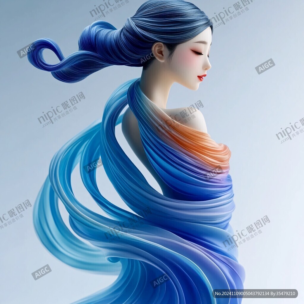 美女创意插画