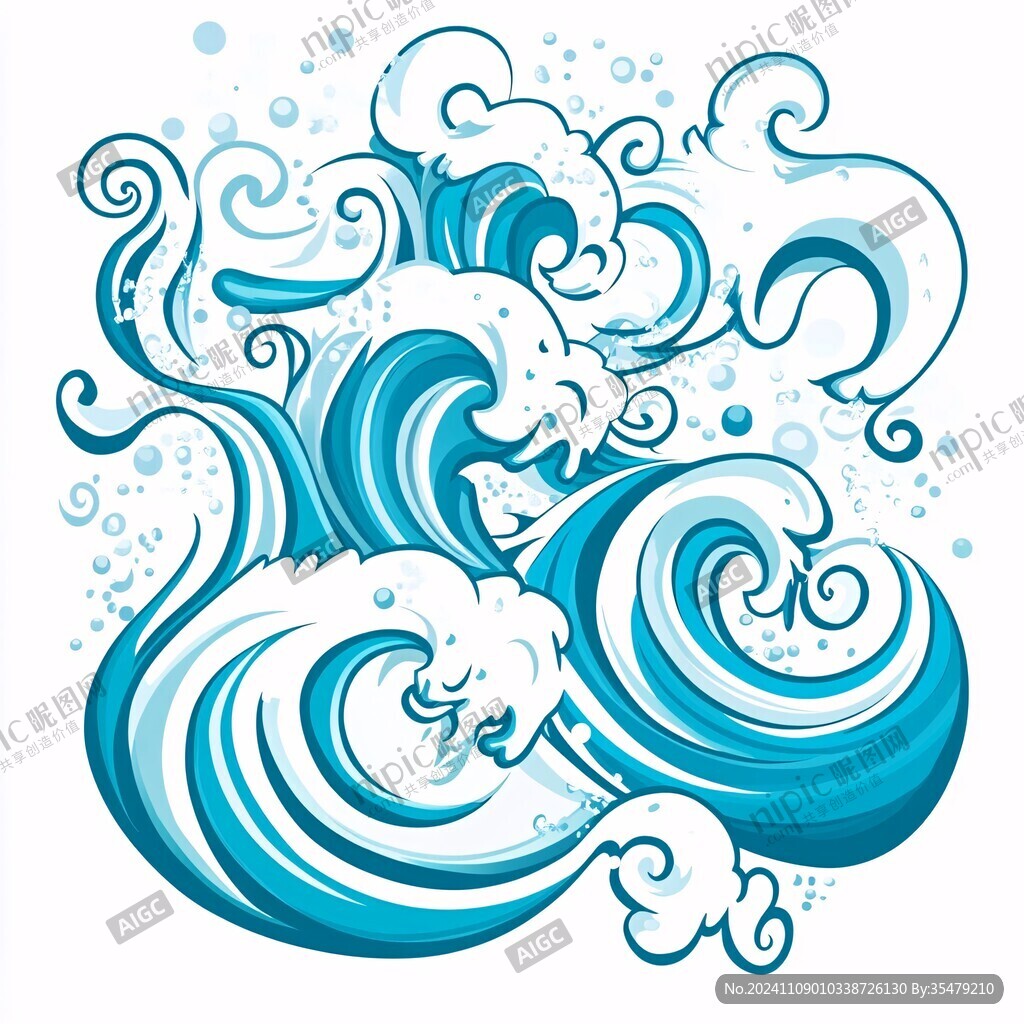 浪花手绘图