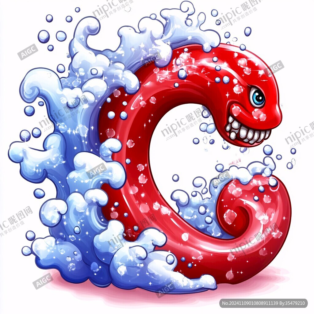蛇年游泳插画
