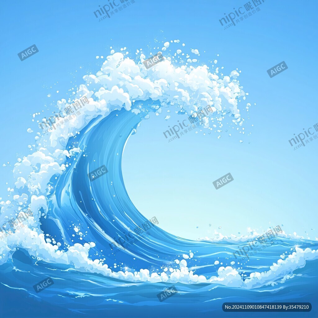圆形海浪浪花