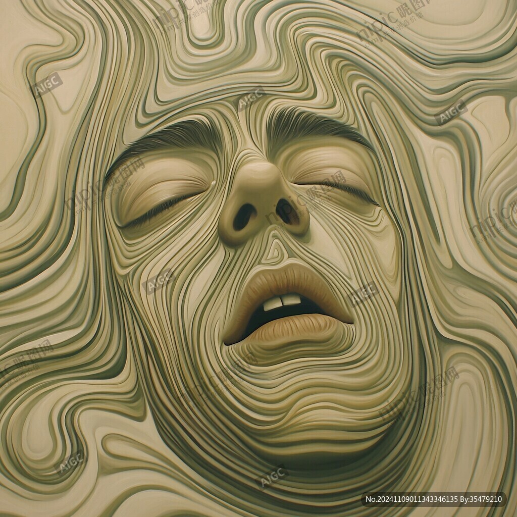 扭曲人像插画