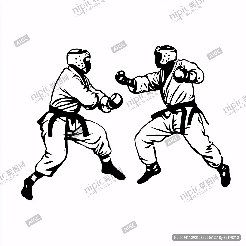 手绘武术插画