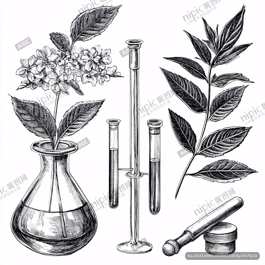 手绘中草药制作工具
