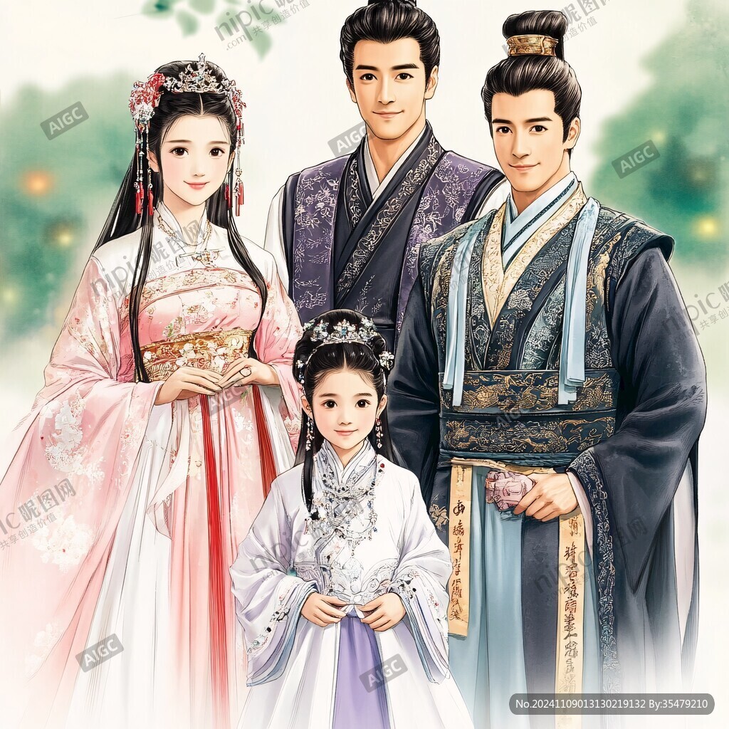 皇帝皇后插画