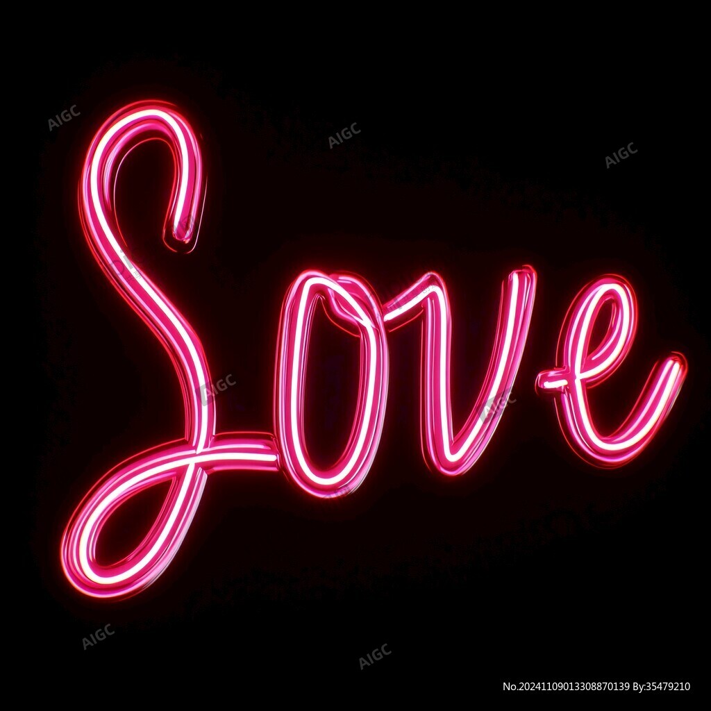 love灯管字