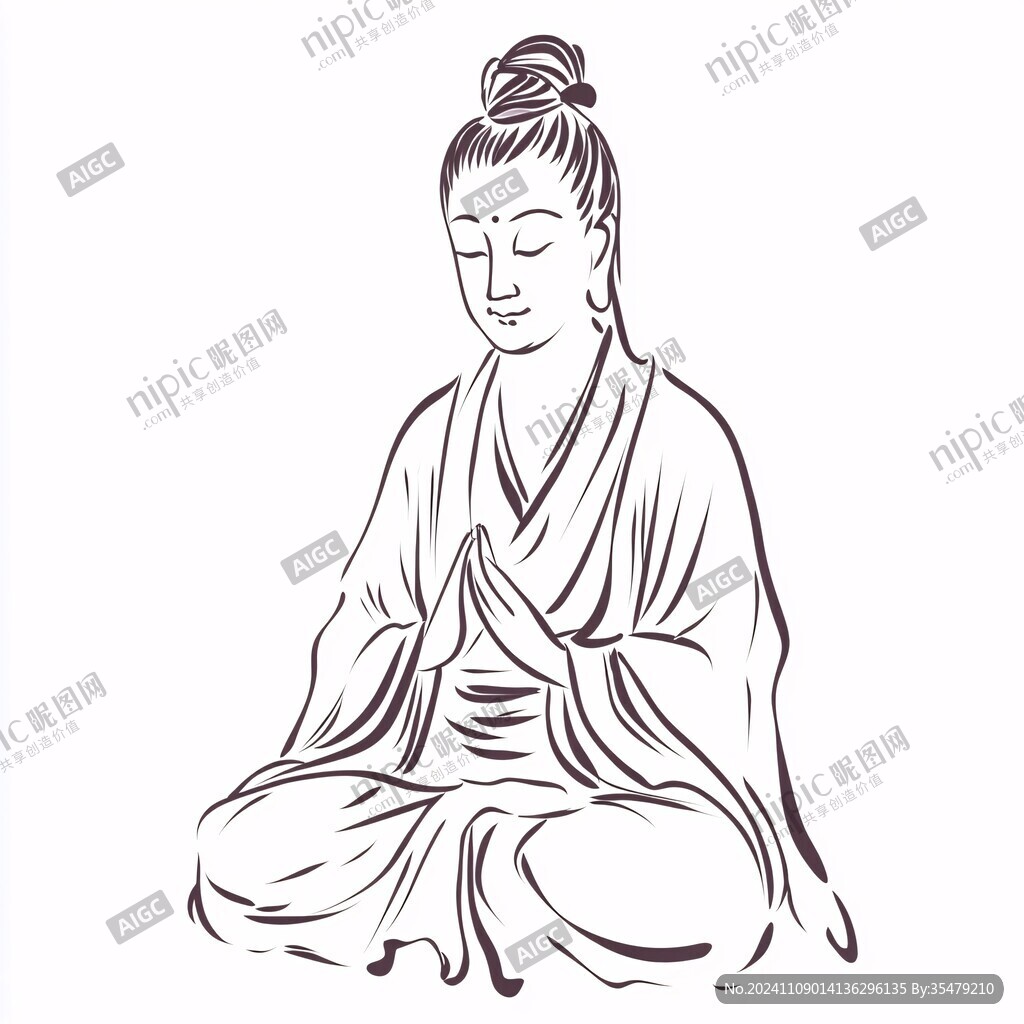 双手盘坐的标识