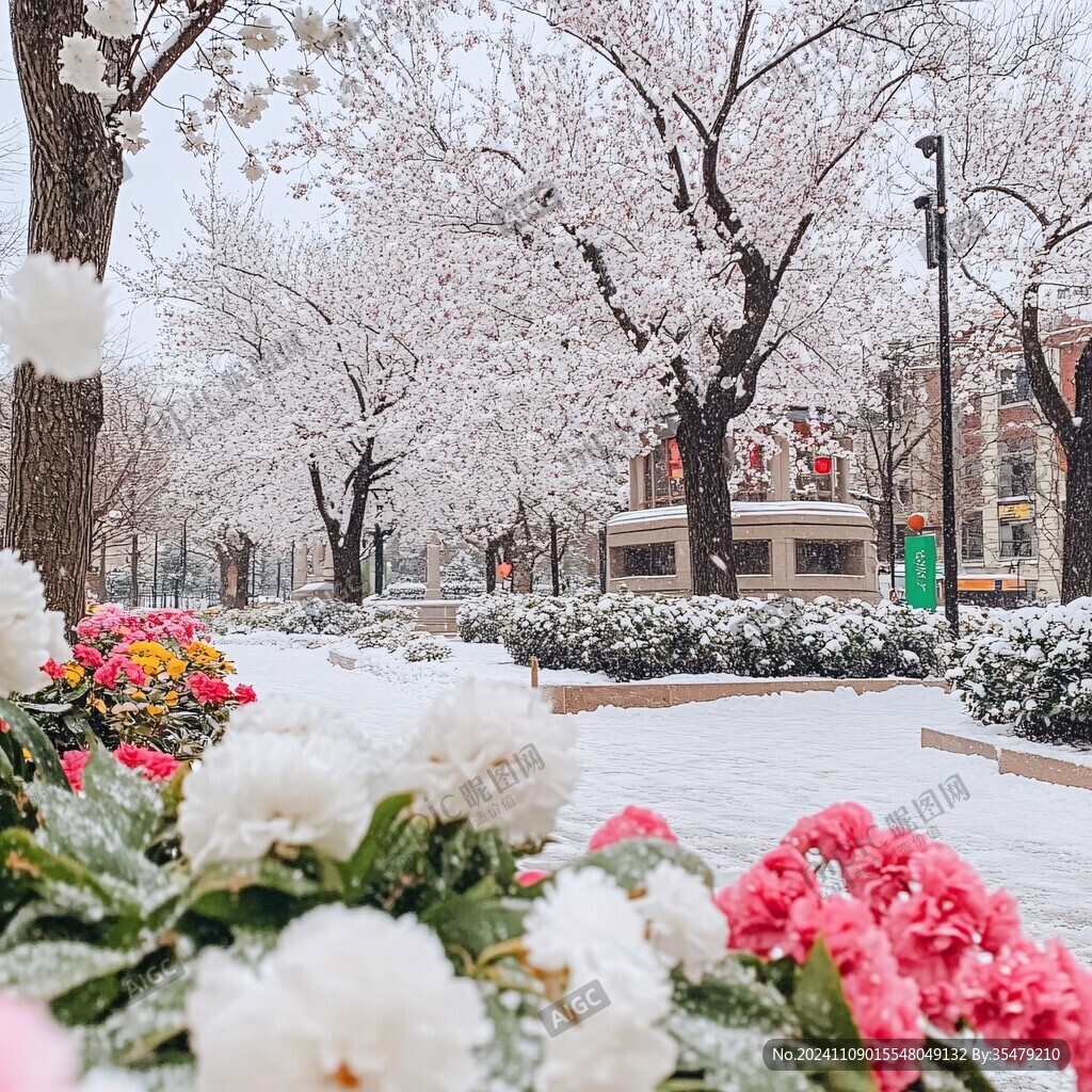 雪压春花