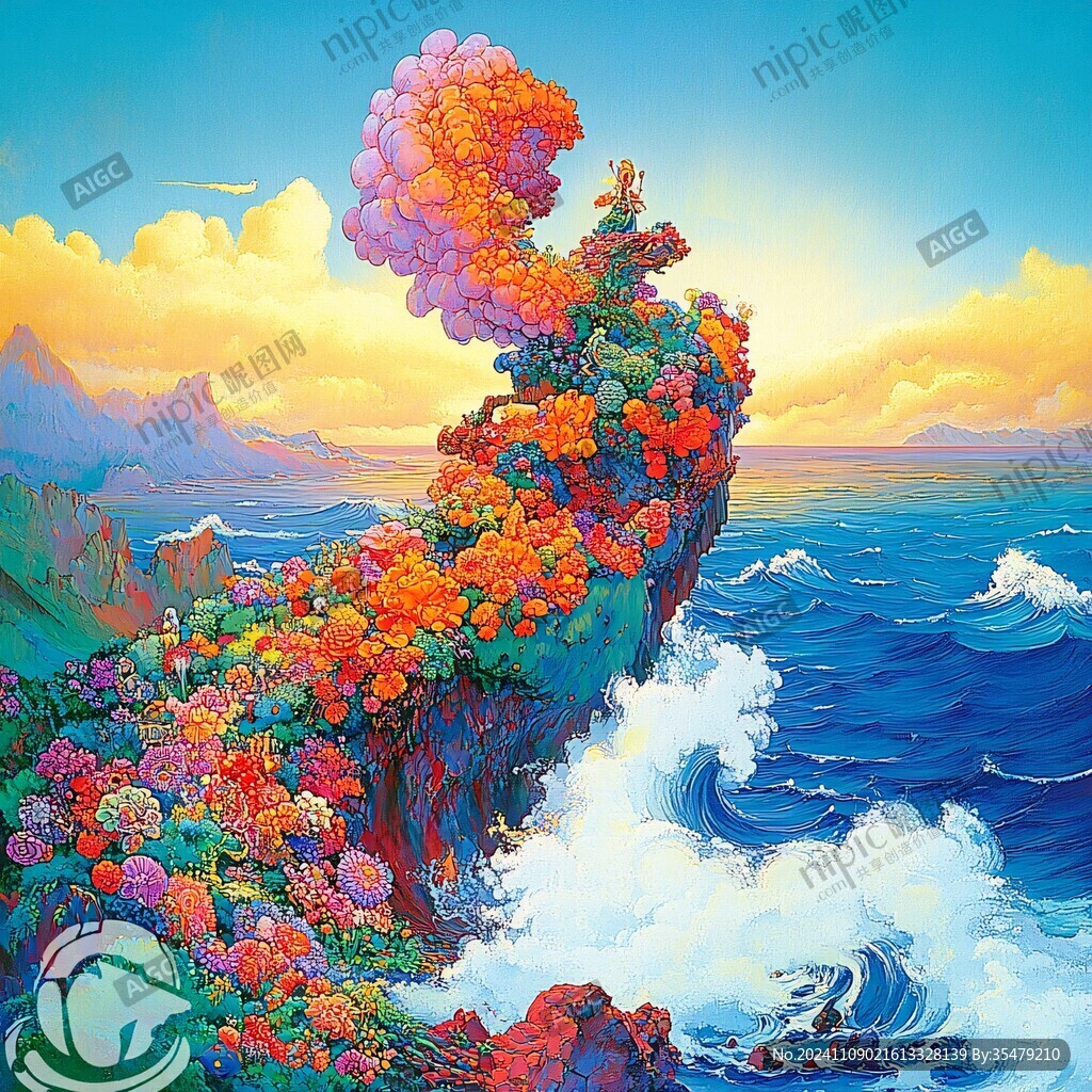 海岛立体画