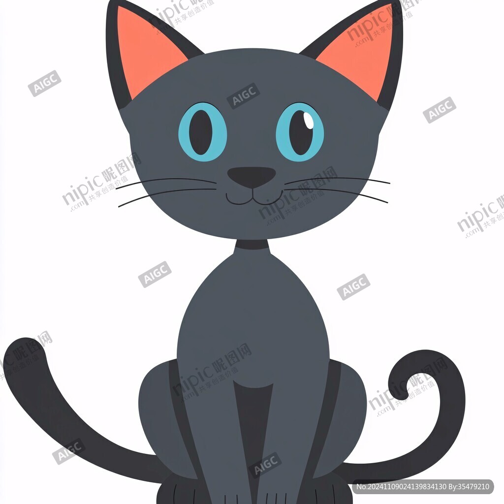 卡通小黑猫