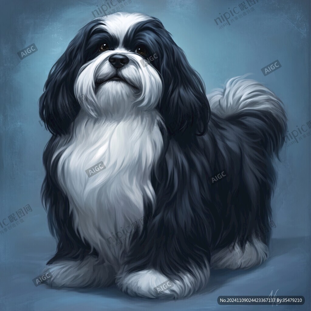 狗狗写实插画