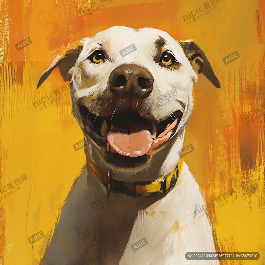 狗狗写实插画
