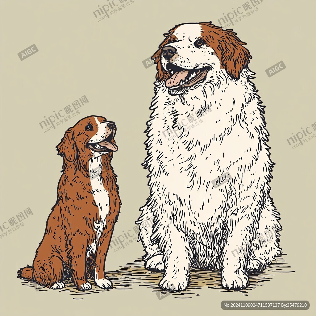 金毛犬插画