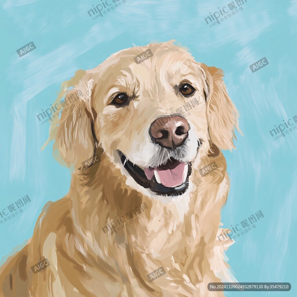 金毛犬插画