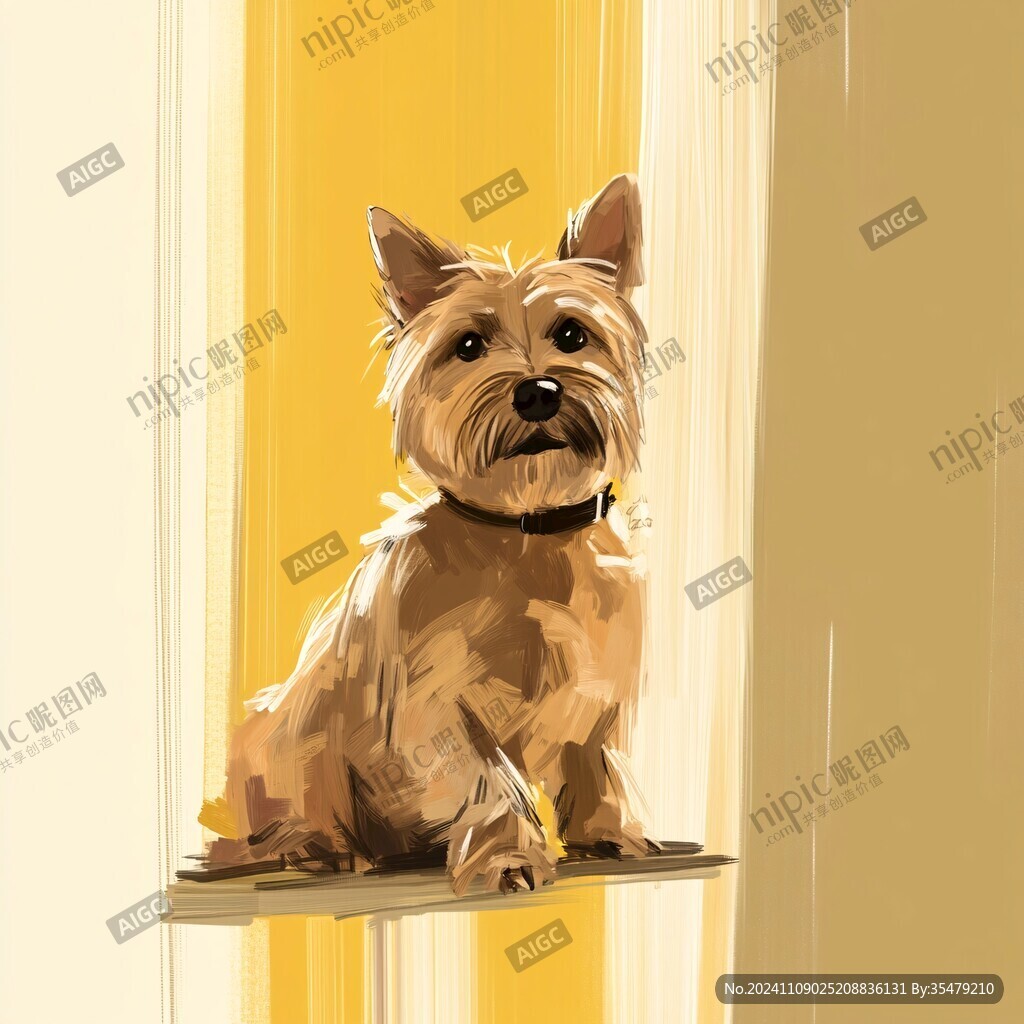 狗狗写实插画