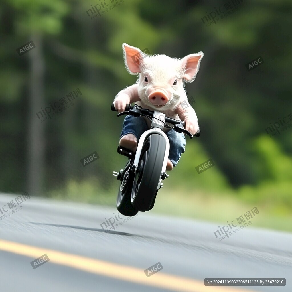 小猪夏日骑车
