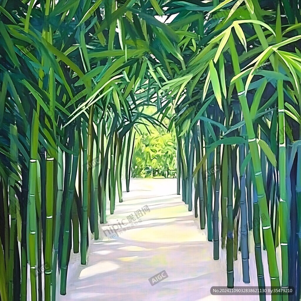 竹林立体画