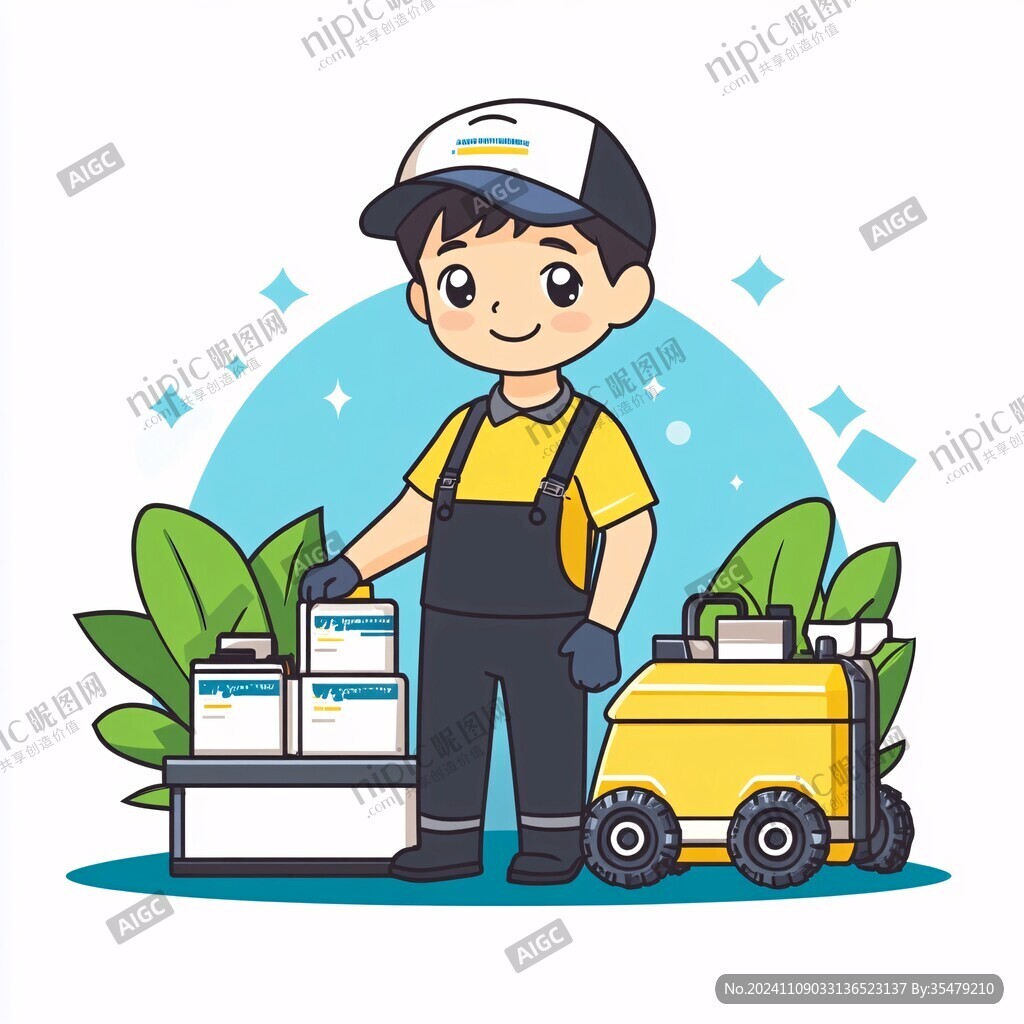 卡通快递小哥