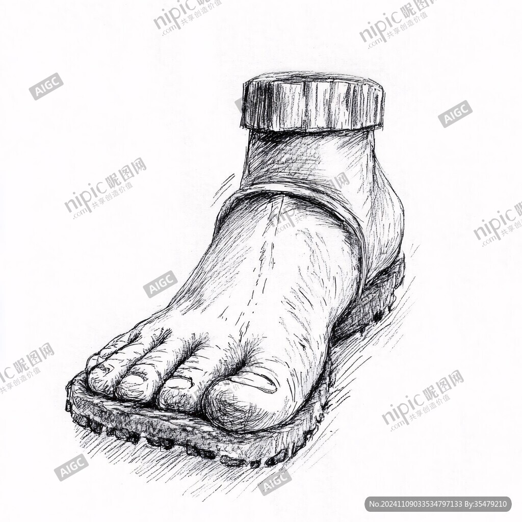 手绘大脚丫