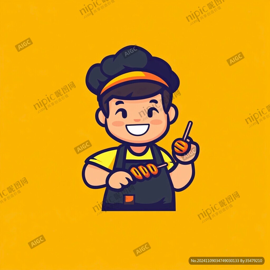 年轻男性厨师撸串头像