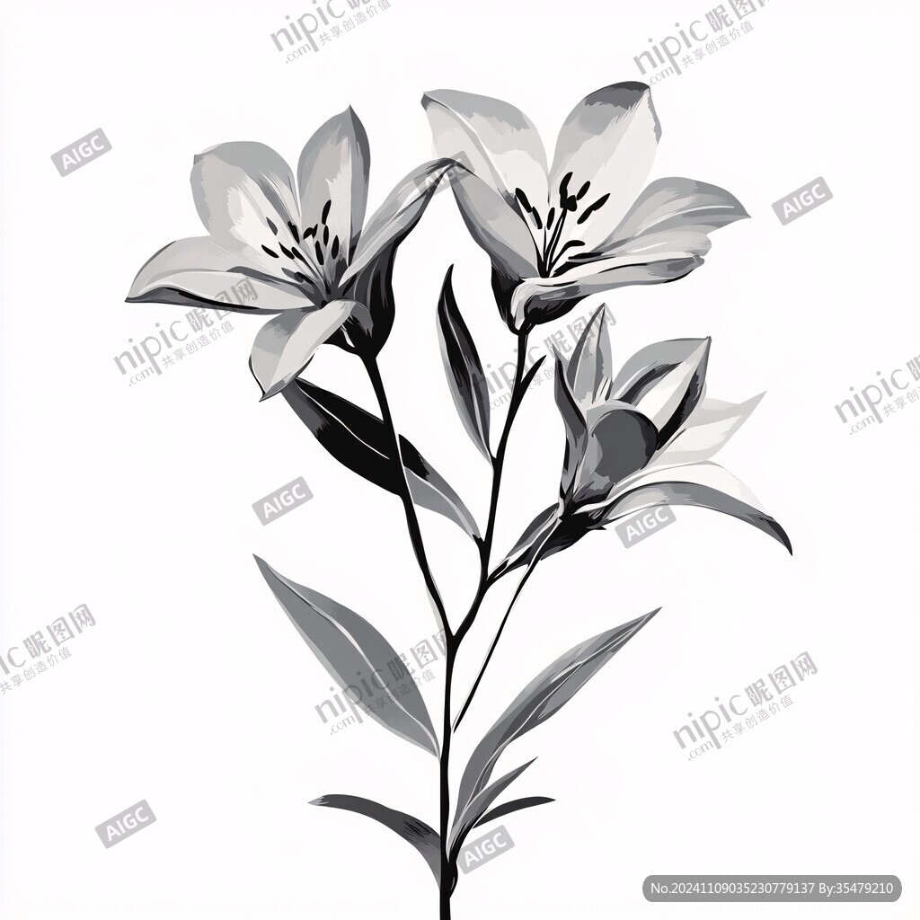 手绘忘忧草