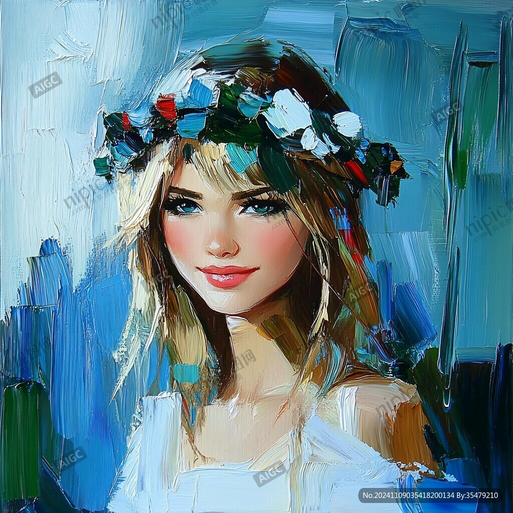 数字美女插画