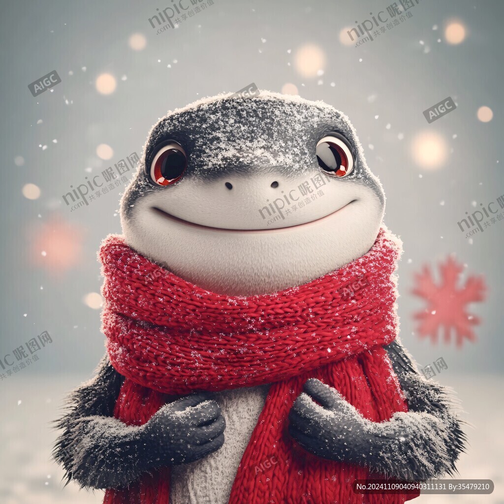 戴围巾的雪人