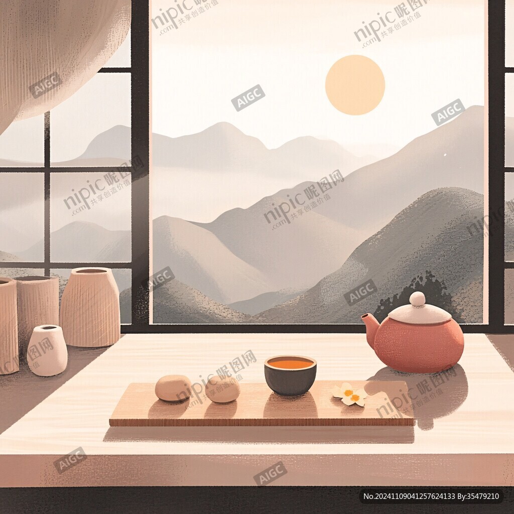 岩茶插画