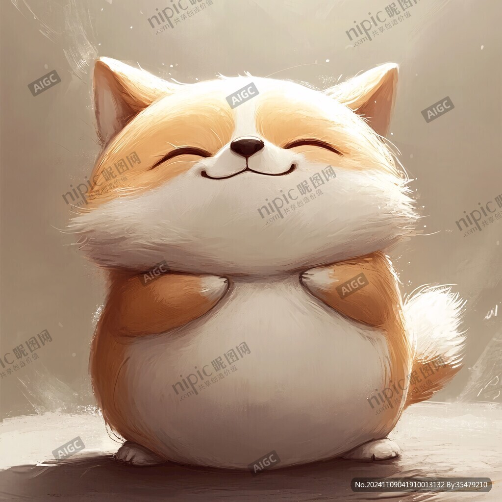 胖狐狸插画