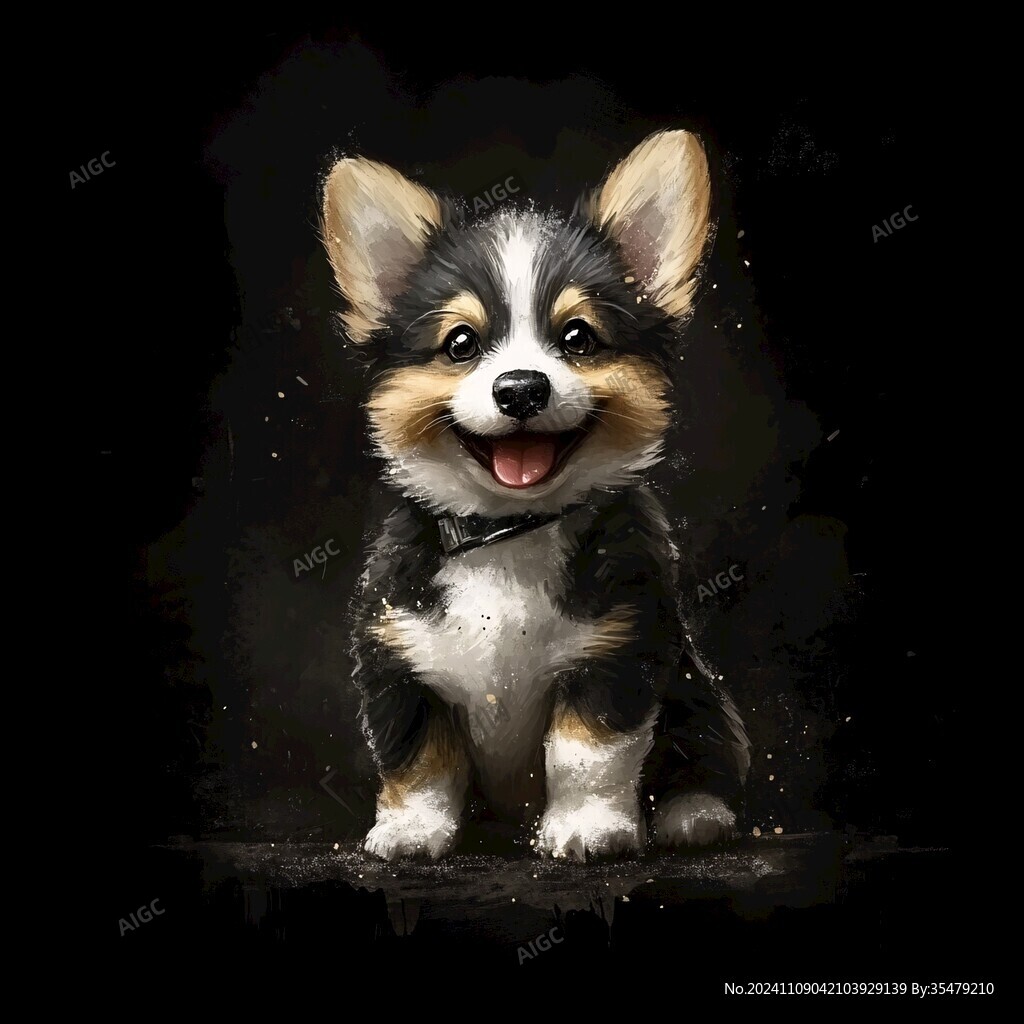 狗狗写实插画