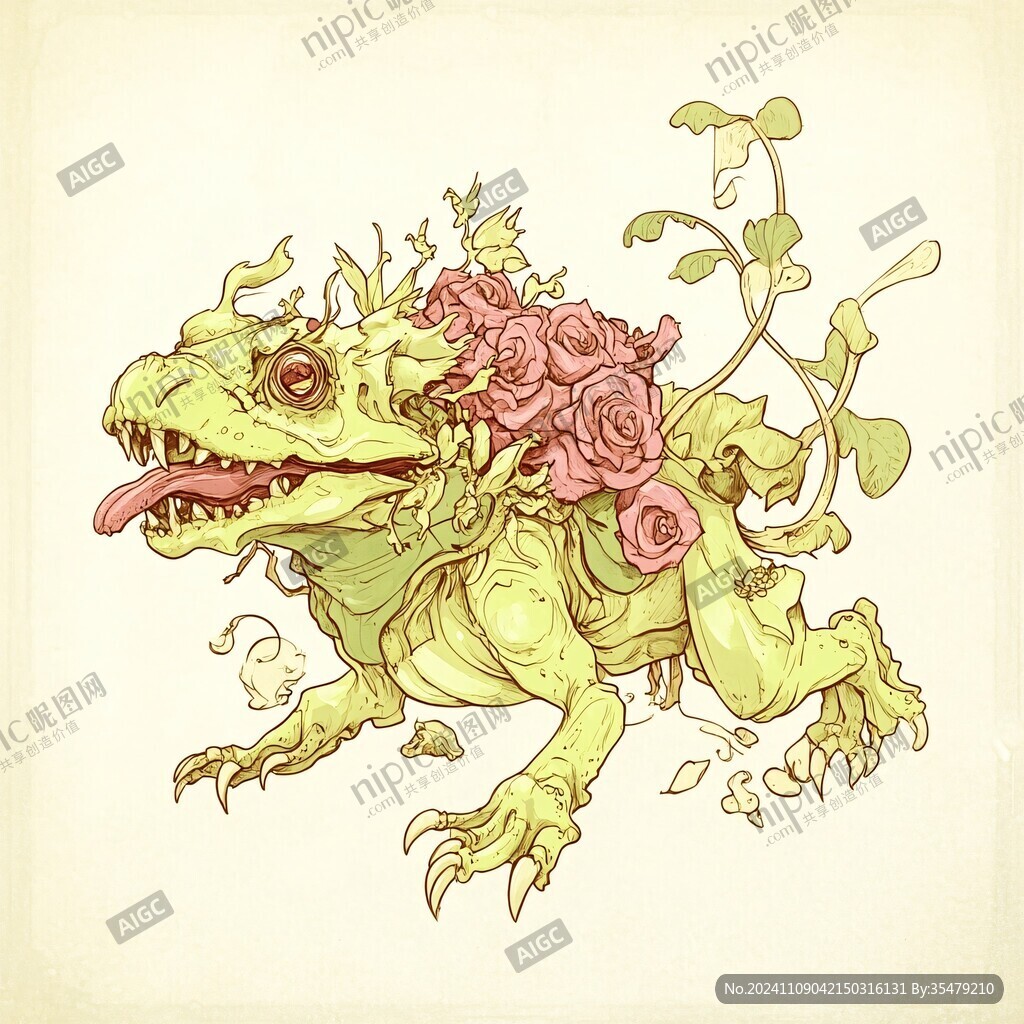 怪兽元素插画