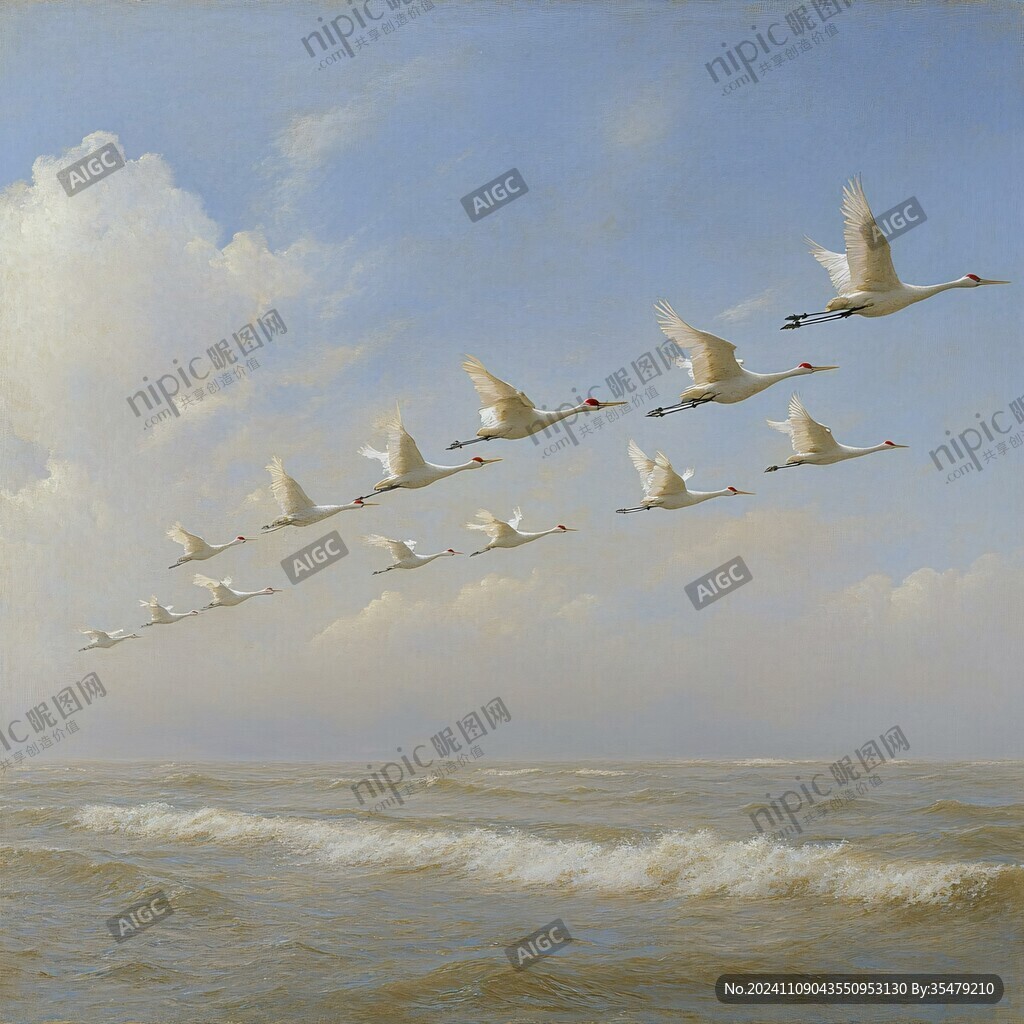 白天鹅禽鸟类油画