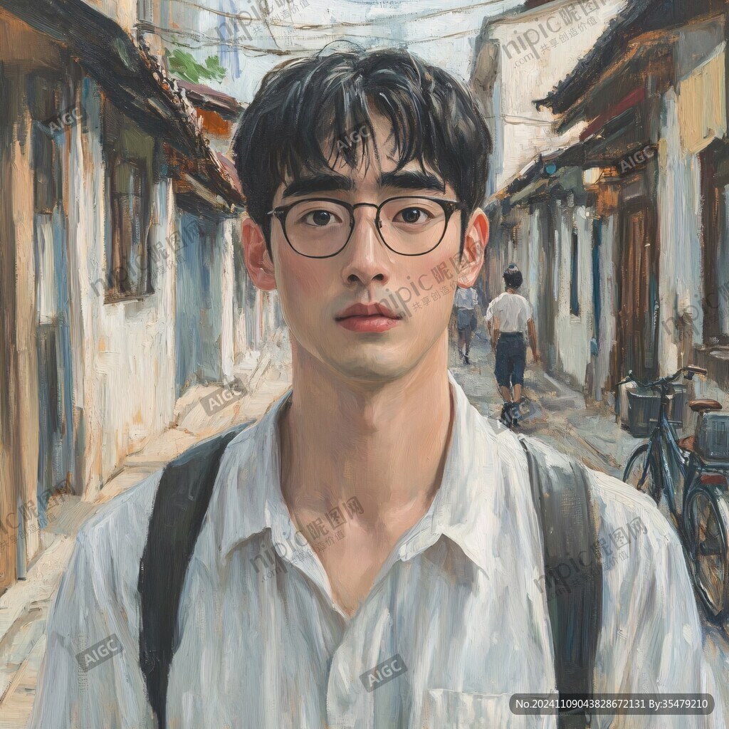 男生头像插画