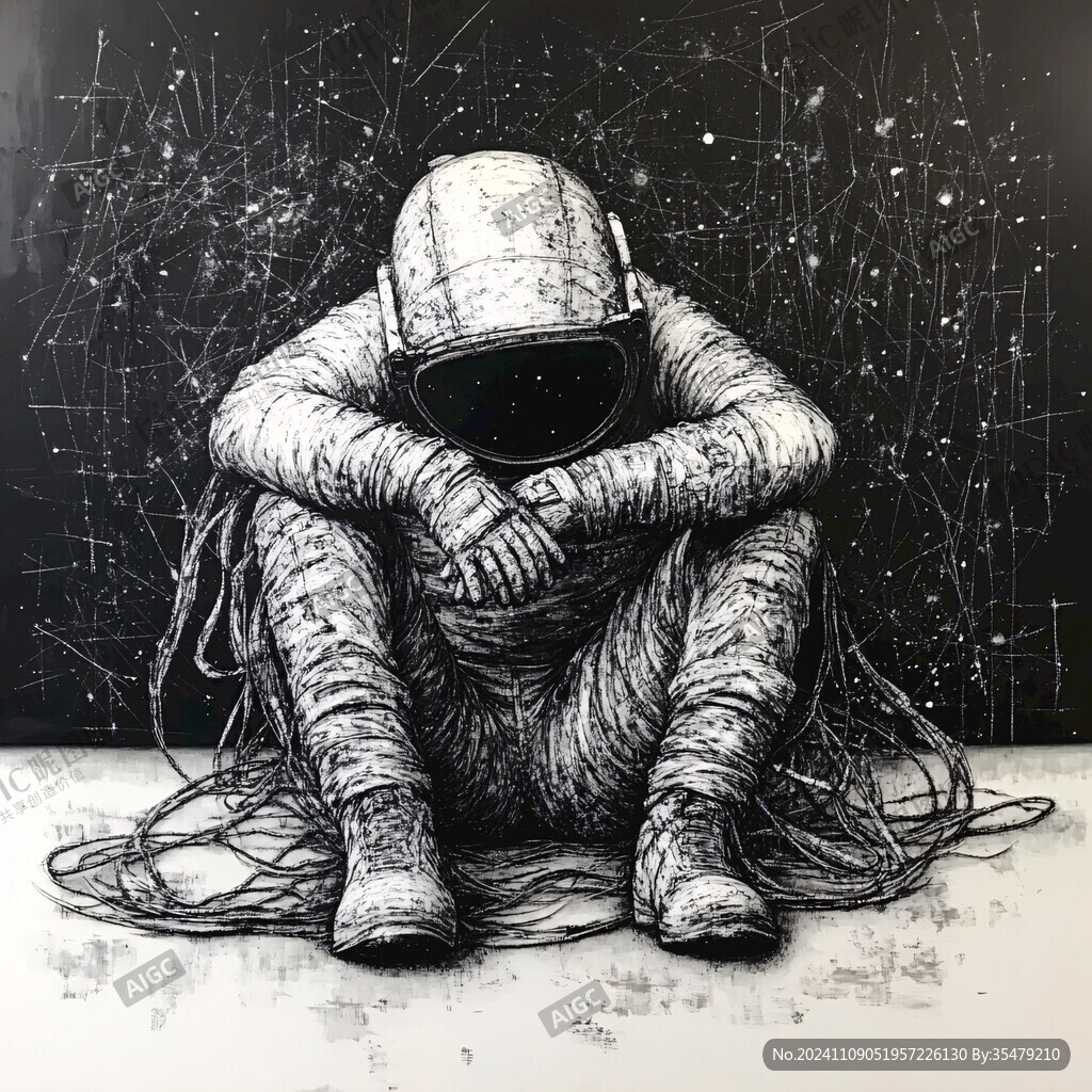 孤独感插画