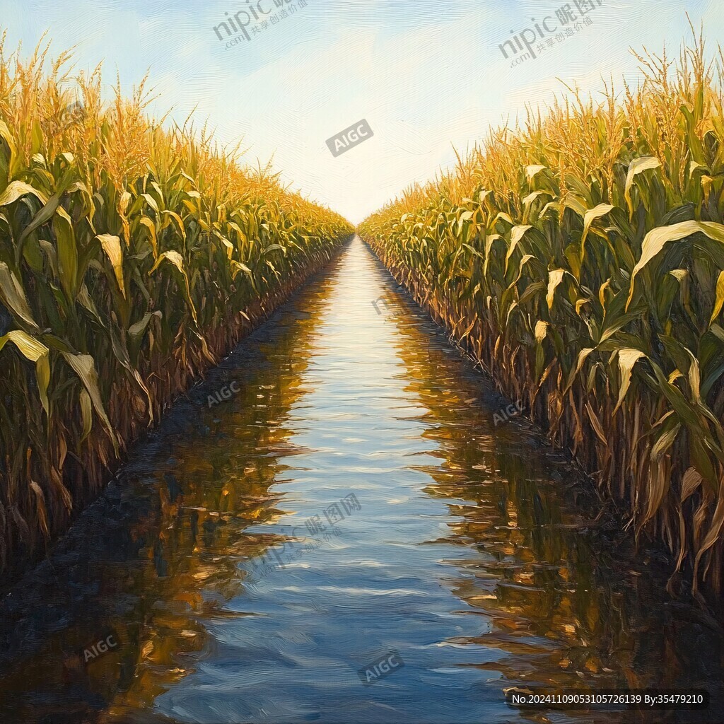 玉米地插画