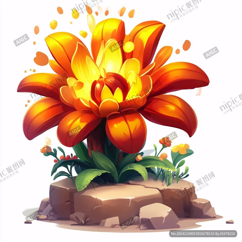 3d卡通花
