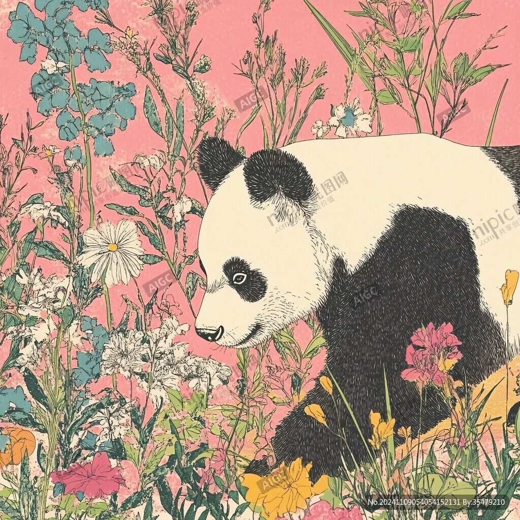 熊猫绘本插图插画