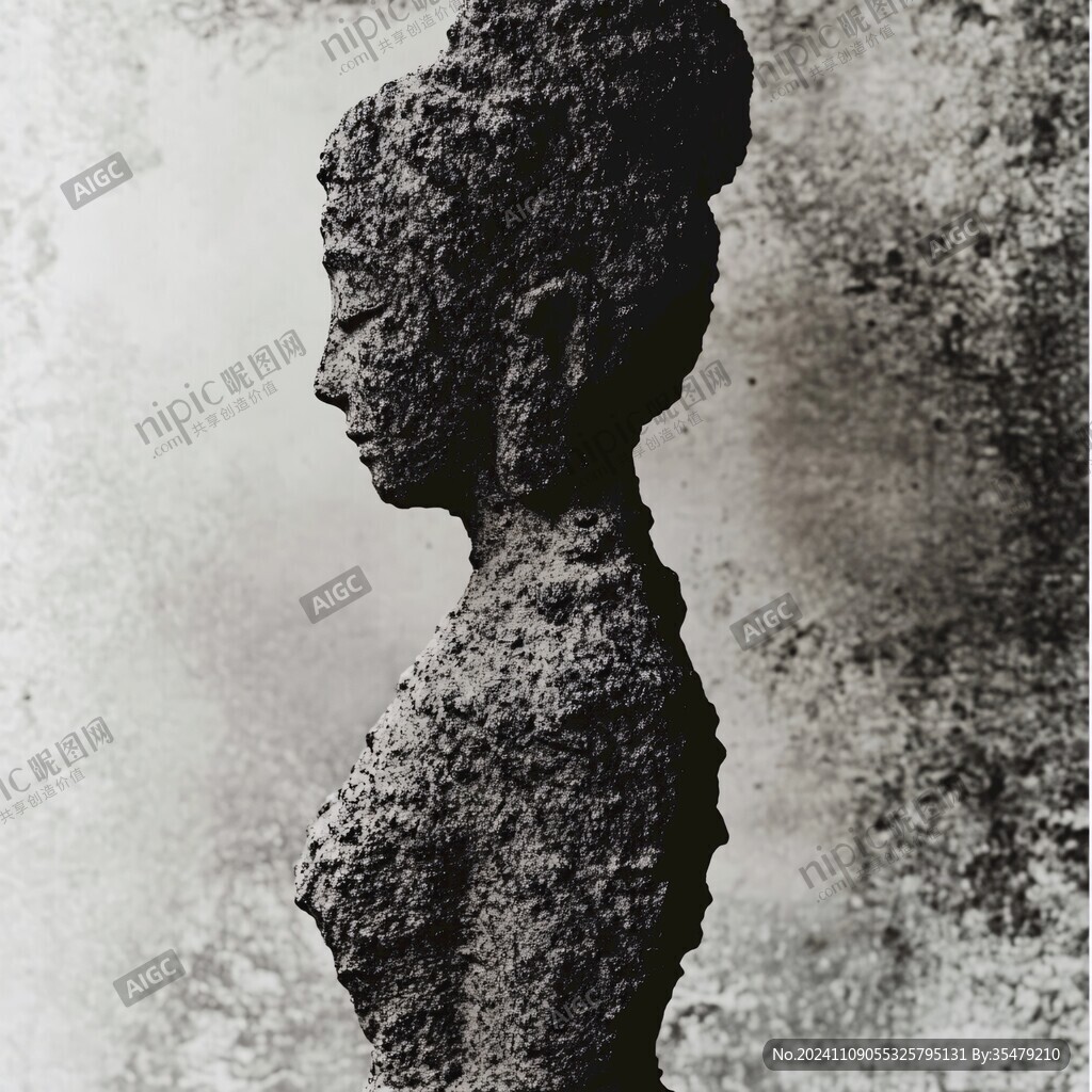 雕像复古无框画