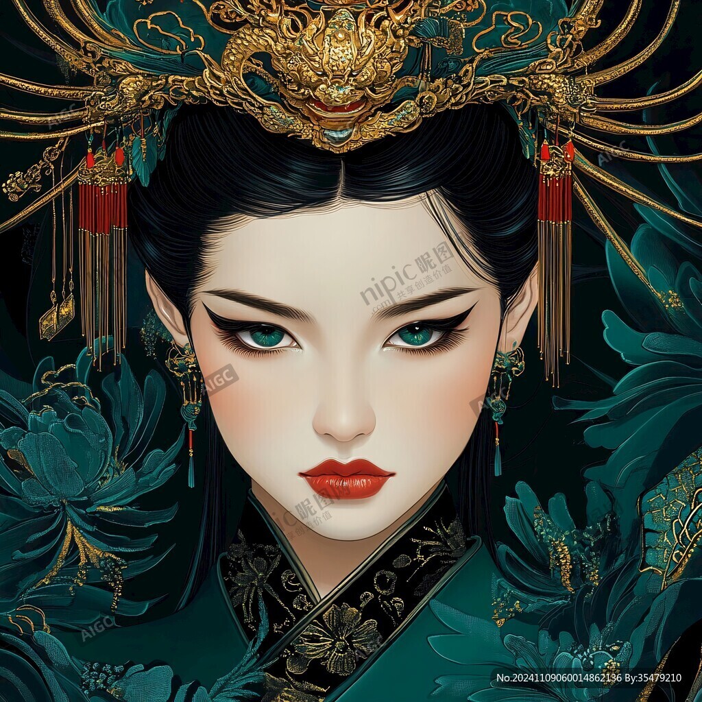 手绘国潮皇后