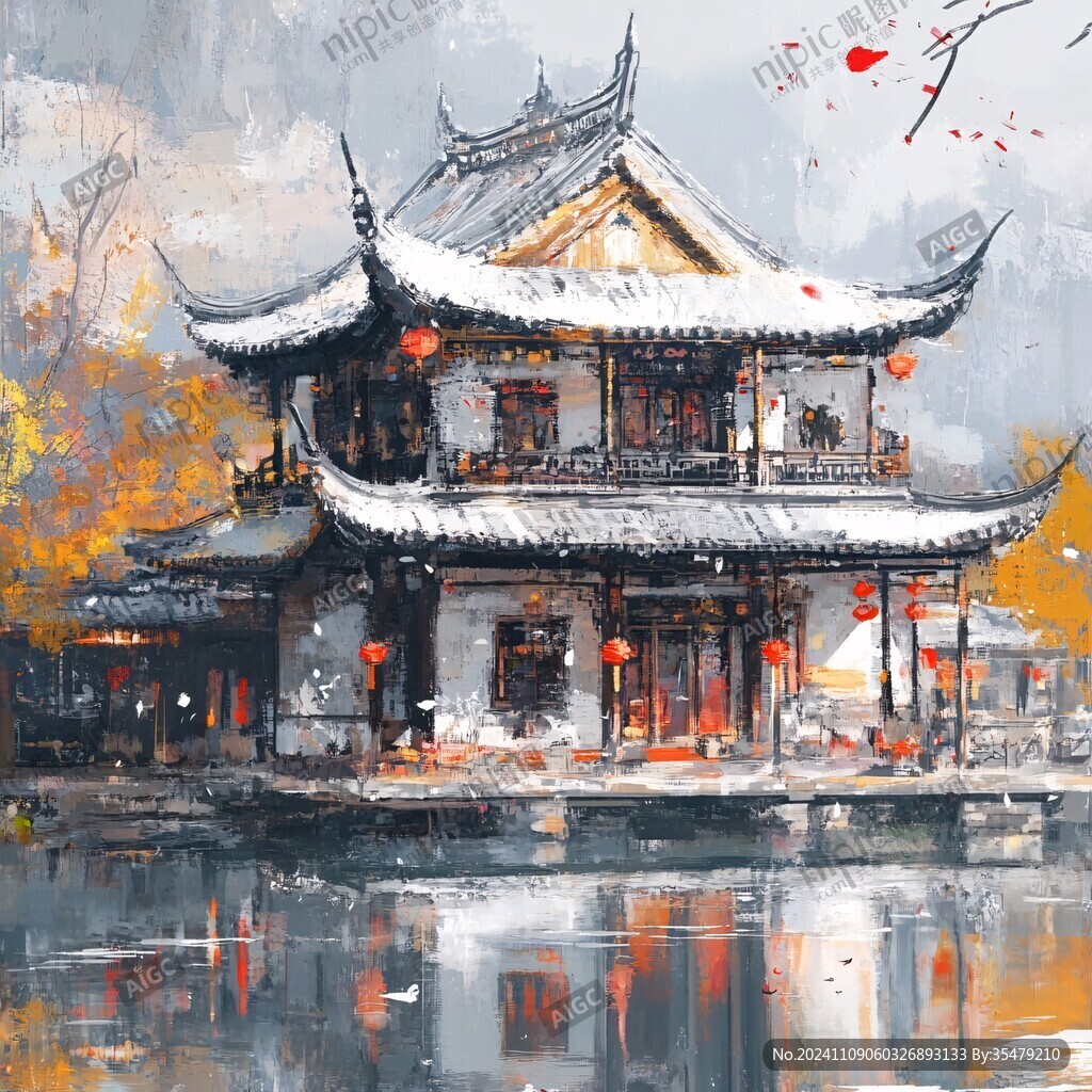 烟雨楼插画