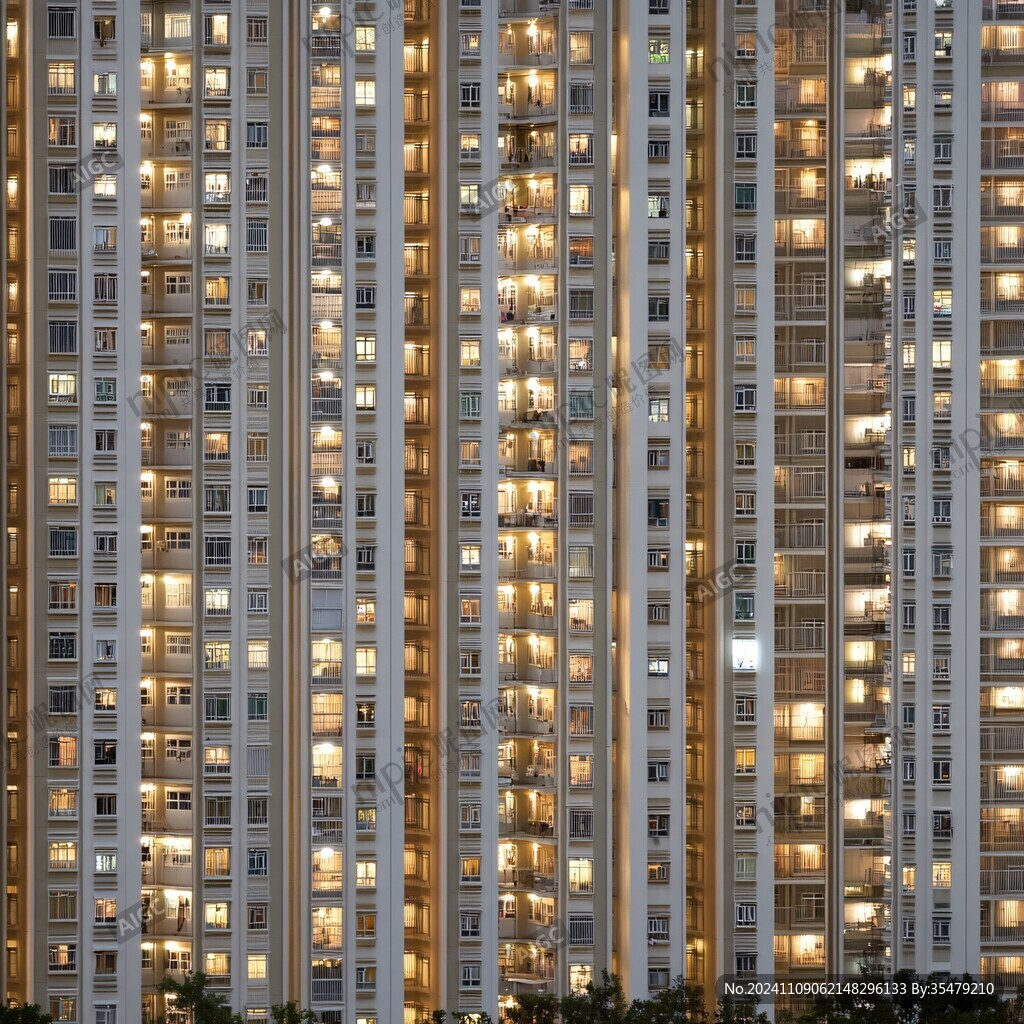 居住楼居民楼夜景