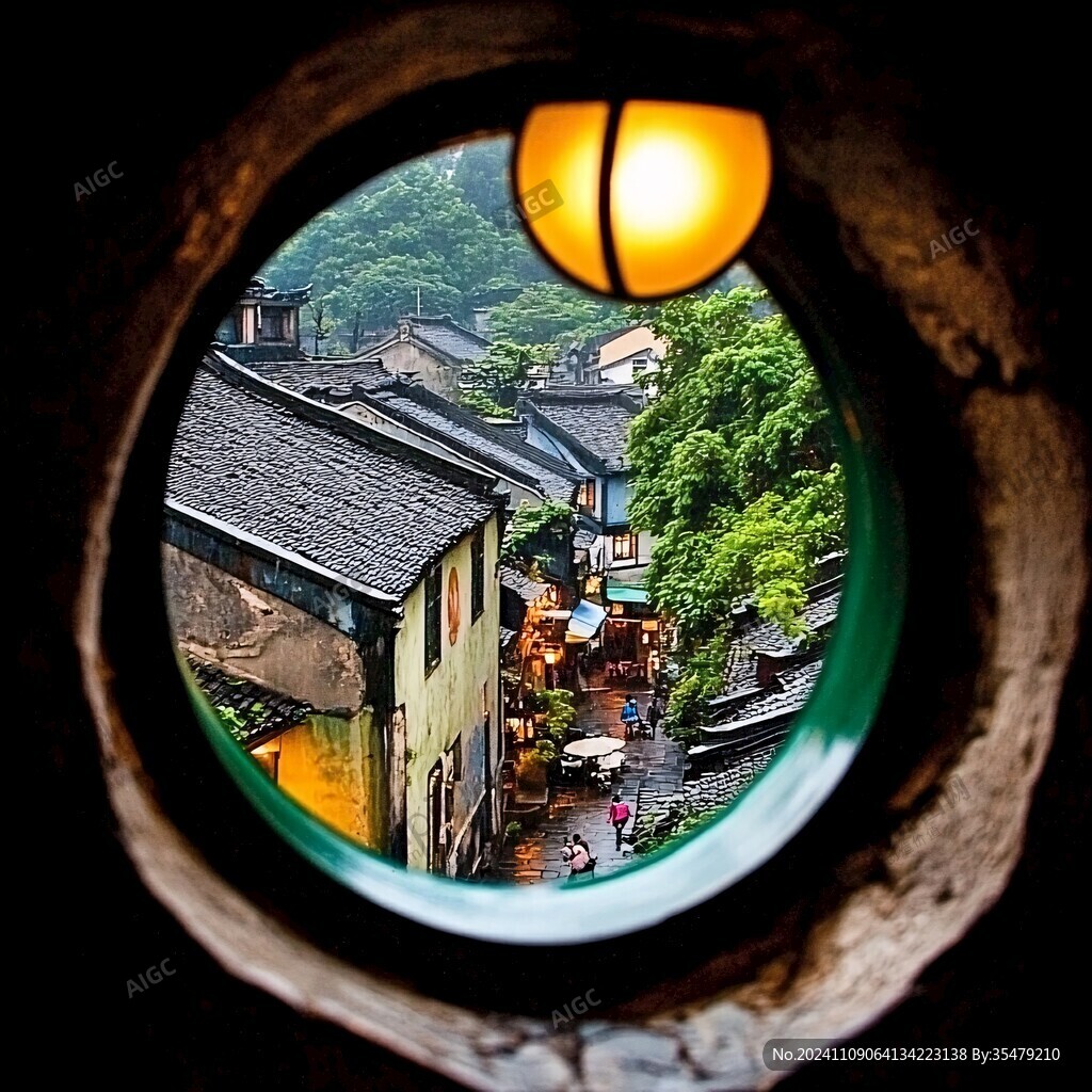 窗衔篁岭