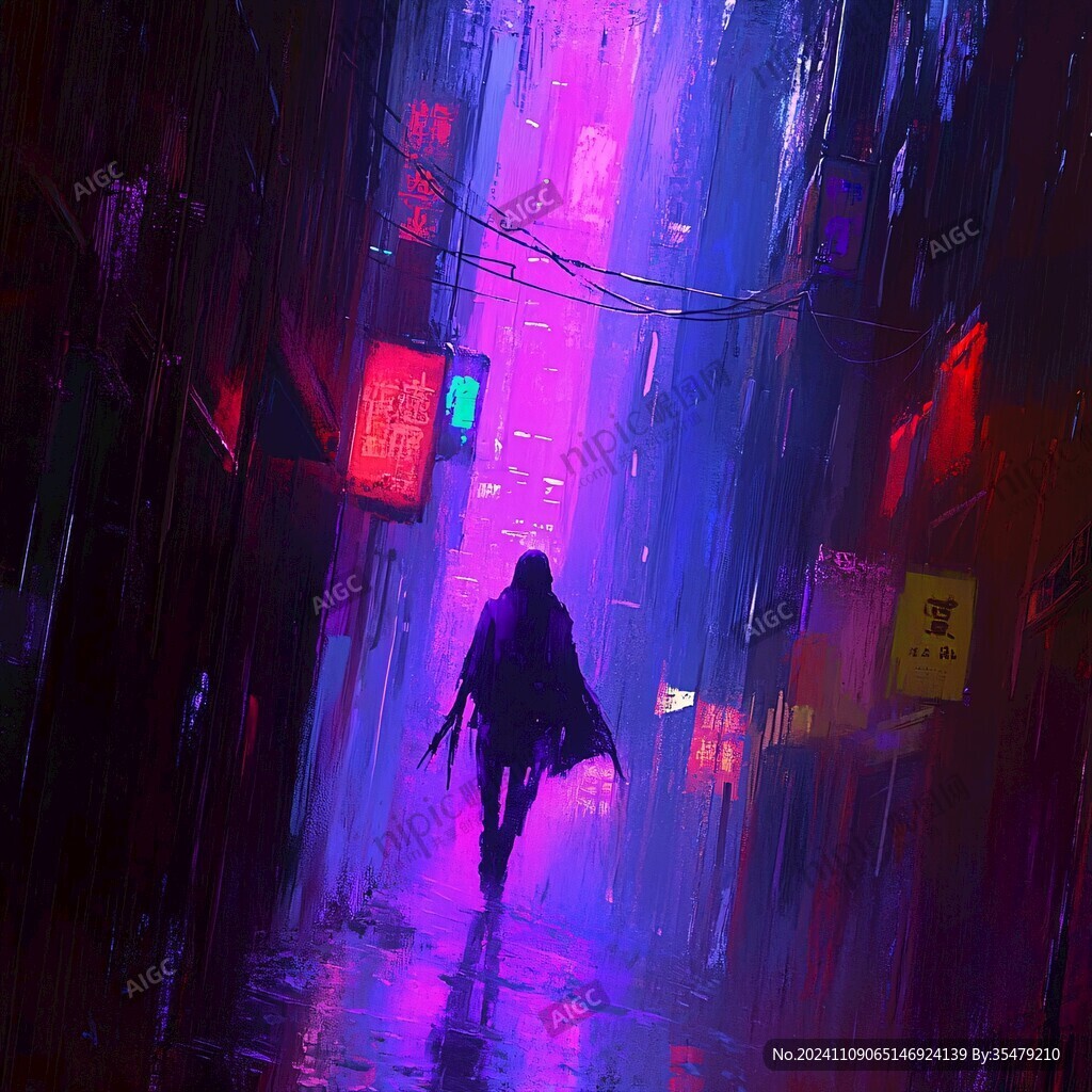 场景赛博插画