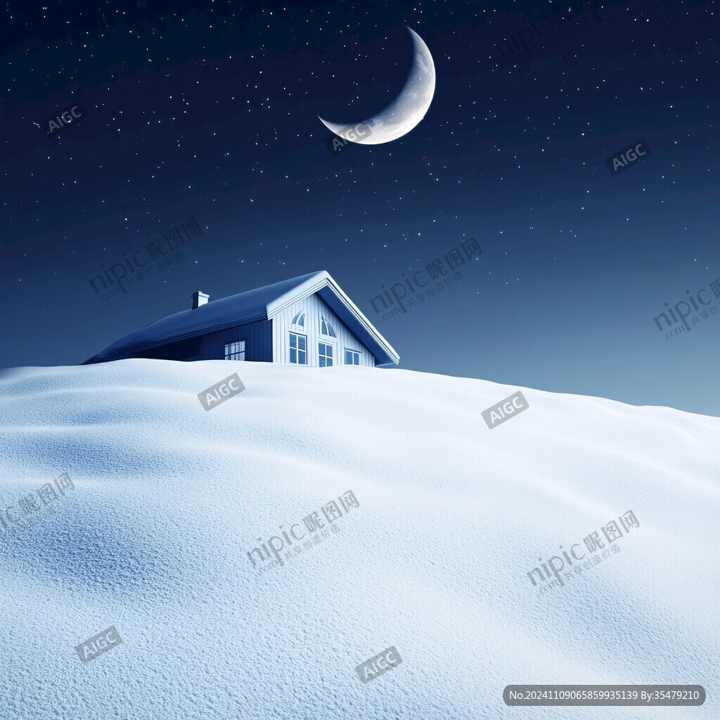 冬天雪屋积雪雪景