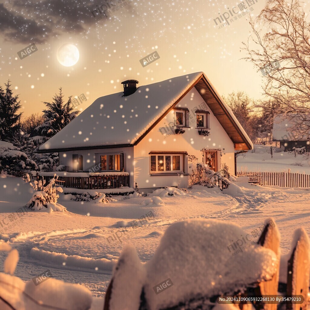 高清唯美雪夜