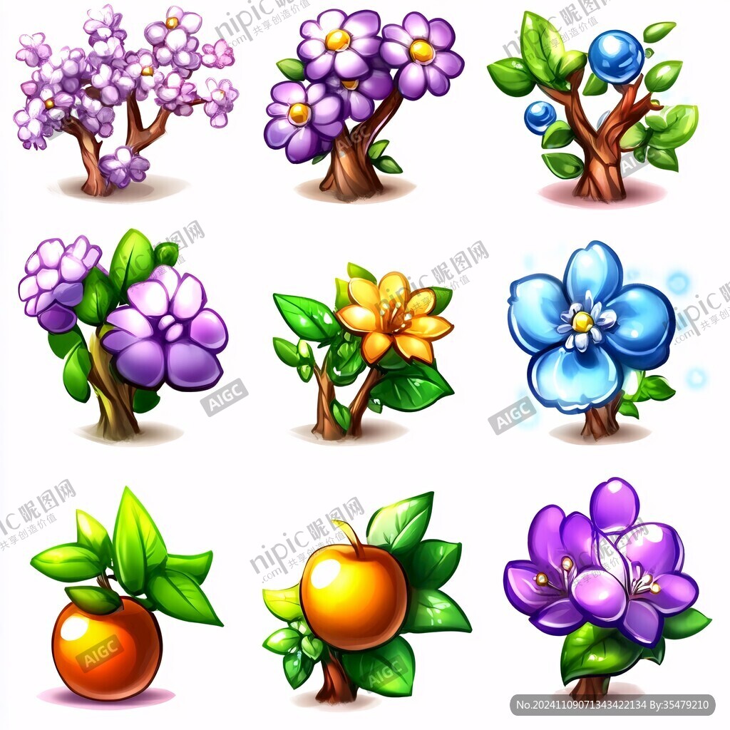 卡通四季开花