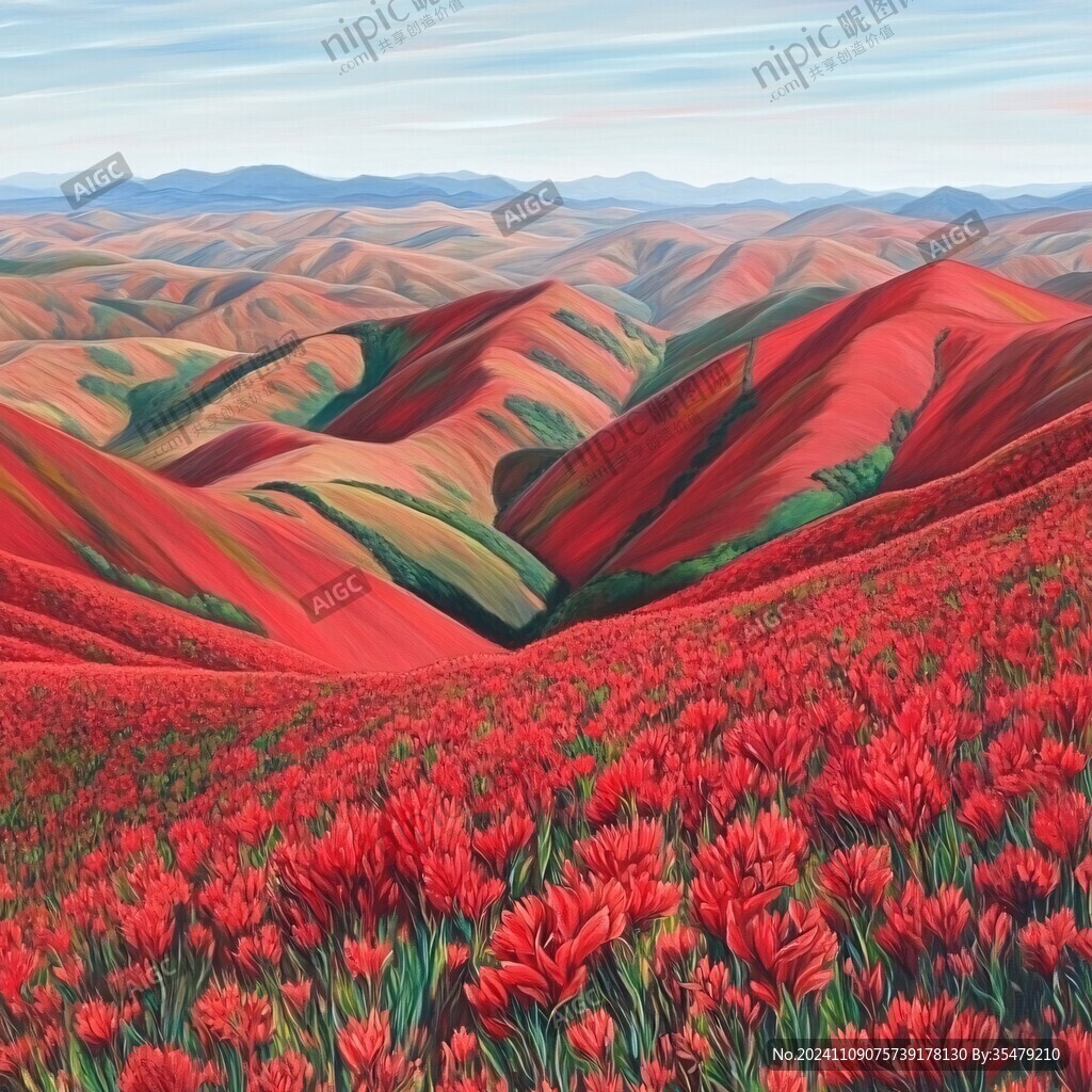 彩色山谷风景图