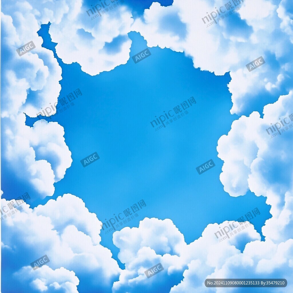 蓝天白云天花风景