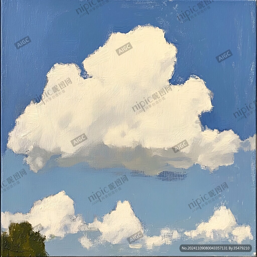 绘画中勾边的白云