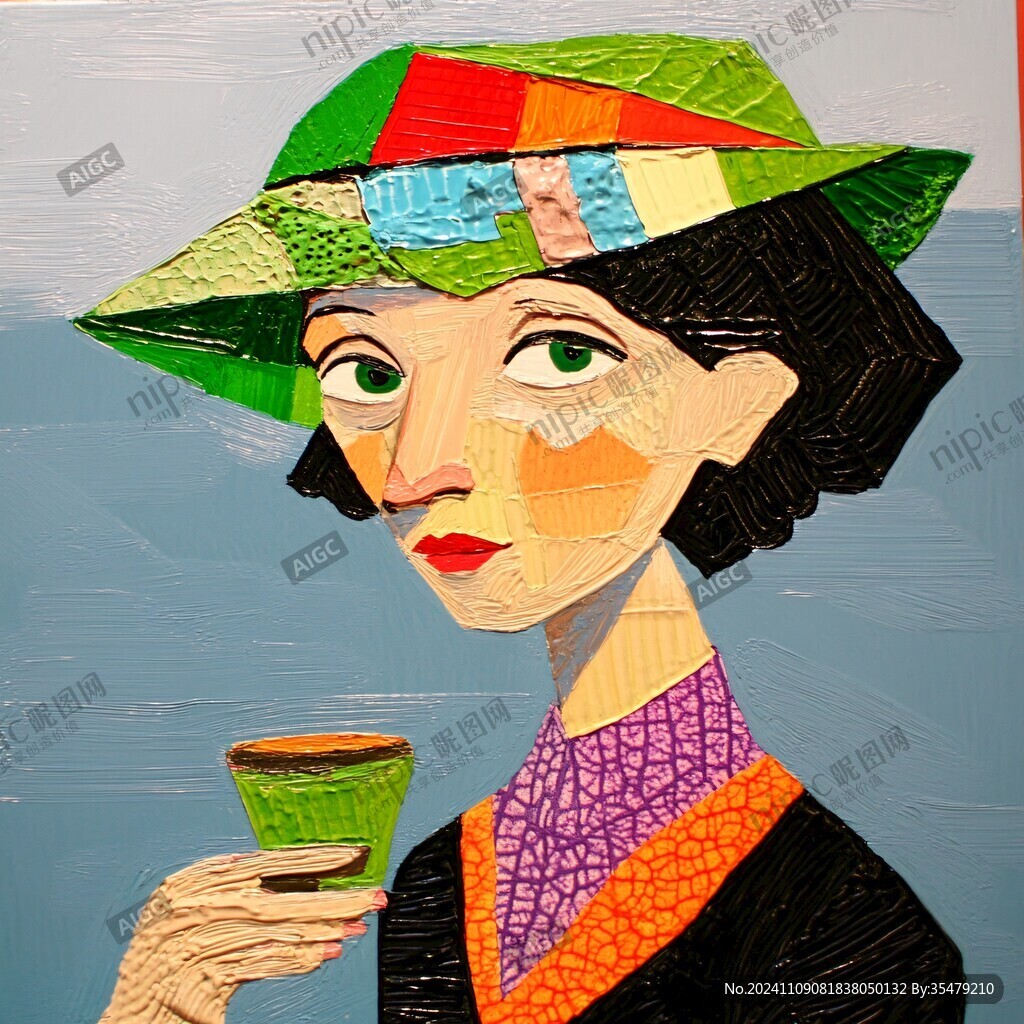 抽象采茶女